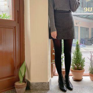 Plaid Woolen A-line Miniskirt