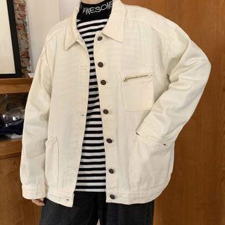 Denim Shirt Jacket Off-white - One Size