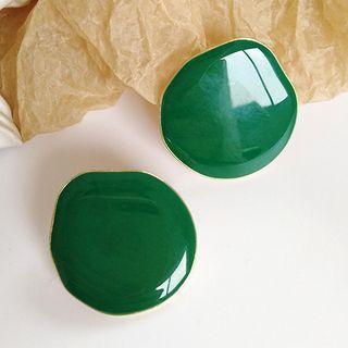 Irregular Glaze Disc Earring Stud Earrings - 1 Pair - As Shown In Figure - One Size
