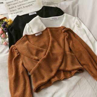 Embossed Cross-strap Crop Top