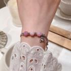 Bead Alloy Bracelet Silver & Purple - One Size