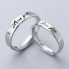 925 Sterling Silver Lettering Open Ring 1 Pair - Open Ring - 925 Sterling Silver - One Size