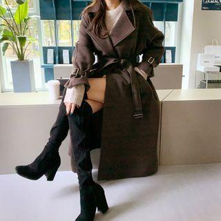 Belted Double-breasted Maxi Coat