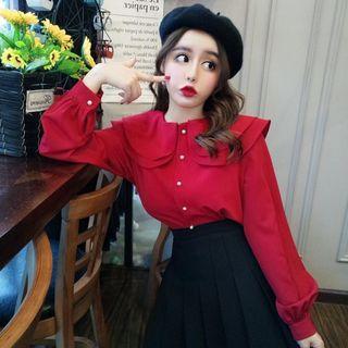 Ruffle Blouse / Pleated Skirt / Set