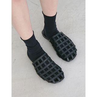 Openwork Flat-heel Mules