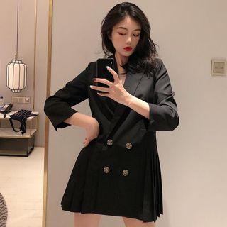 Double-breasted Long-sleeve Mini Dress
