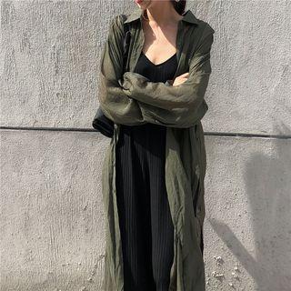 V-neck Spaghetti Strap Jumpsuit / Plain Long Shirt
