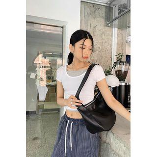 Zipped Shoulder Bag Black - One Size