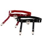 Heart Pendant Faux Leather Garter