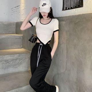Short-sleeve Plain T-shirt / Sweatpants