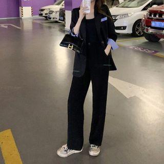 Set : Blazer + Wide-leg Pants