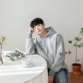 Drawcord Brushed-fleece Lined Hoodie