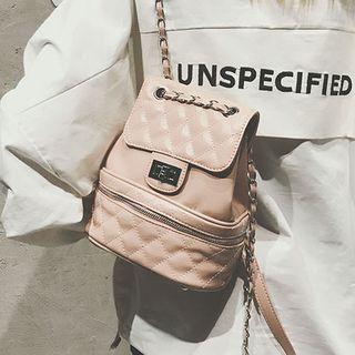Quilted Faux Leather Mini Backpack