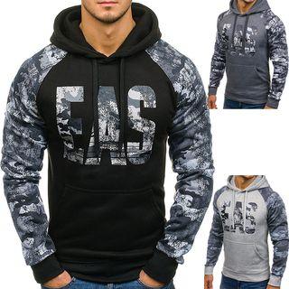 Long-sleeve Letter Printed Hooded Pullover