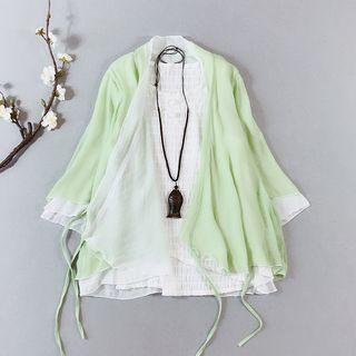 Mock Two-piece Traditional Chinese Light Jacket