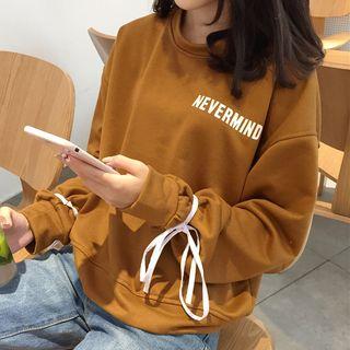 Lace-up Back Lettering Sweatshirt