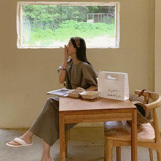 Puff-sleeve Long Dress