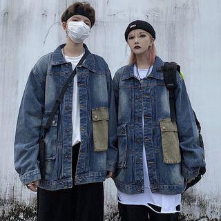 Couple Matching Pocketed Denim Jacket