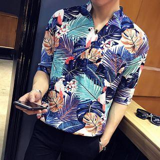 Floral Elbow-sleeve Shirt