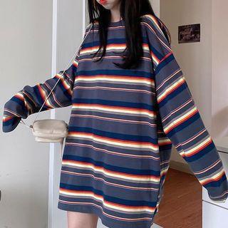 Round-neck Striped Oversize Pullover