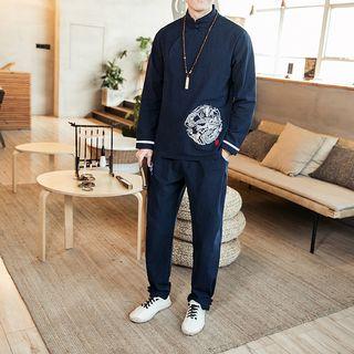 Traditional Chinese Set: Long-sleeve Top + Pants