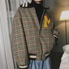 Alphabet Applique Houndstooth Jacket