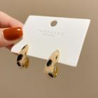Leopard Print Stud Earring 1 Pair - E4679 - Black & Almond - One Size