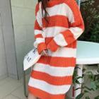 Long-sleeve Striped Knitted Dress