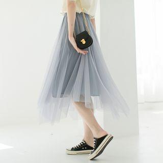 Asymmetrical Mesh Skirt