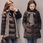 Padded Bow Accent Puffer Jacket