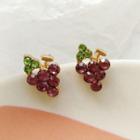 Rhinestone Grape Stud Earring 1 Pair - Stud Earrings - As Shown In Figure - One Size