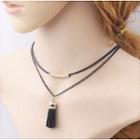 Tassel Pendant Layered Choker Necklace As Shown In Figure - One Size