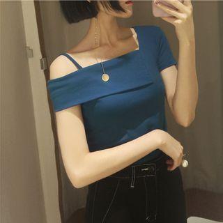 One-shoulder Plain Top