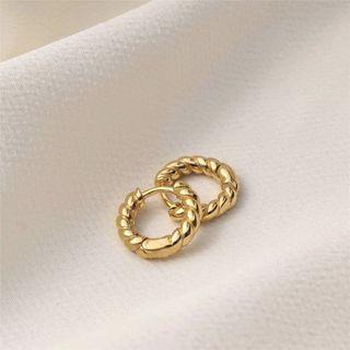 Retro Alloy Hoop Earring 1 Pair - Retro Alloy Hoop Earring - Gold - One Size