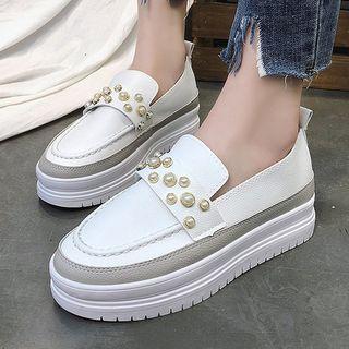 Faux Leather Platform Loafers