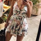Floral Open Back Sleeveless Playsuit