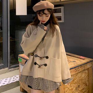 Long-sleeve Gingham Shirt / Plain Jacket