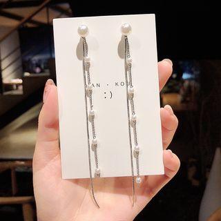 Faux Pearl Earring E510 - Silver - One Size
