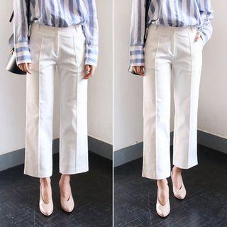 Seam-front Straight-cut Pants