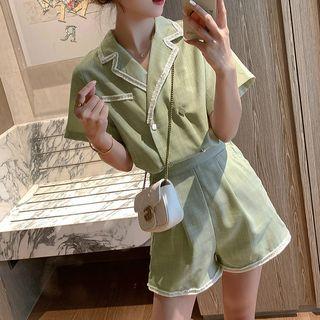 Double Breasted Short-sleeve Shirt / Shorts