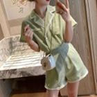 Double Breasted Short-sleeve Shirt / Shorts