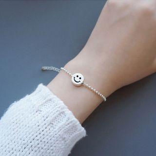 Smiley Face Bracelet Silver - One Size