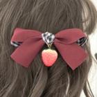 Strawberry Plaid Bow Hair Clip / Hair Tie