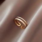 Layered Glaze Alloy Open Ring Ring - Rose Gold - One Size