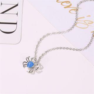 Crab Pendant Necklace 7539 - 01 - White - One Size