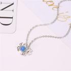 Crab Pendant Necklace 7539 - 01 - White - One Size