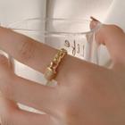 Rhinestone Chain Open Ring Gold - One Size