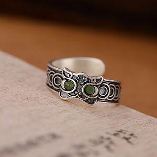 Lion Sterling Silver Open Ring Silver - One Size