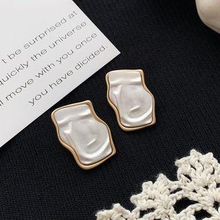 Face Ear Stud 1 Pair - White - One Size