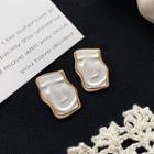 Face Ear Stud 1 Pair - White - One Size